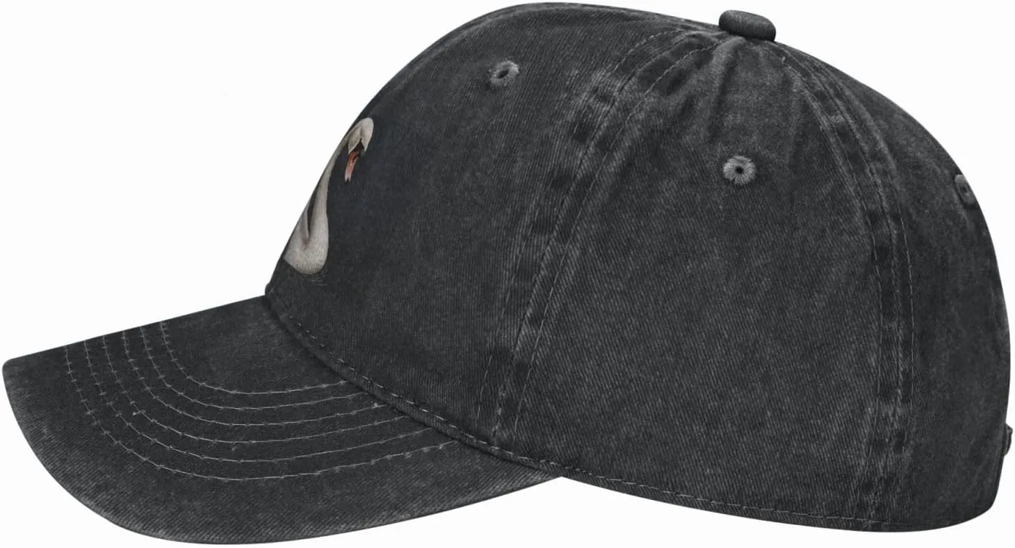 White Swan Unisex Baseball Cap Breathable Cotton Trucker Hat Classic Denim Dad Hat Summer Sun Hat