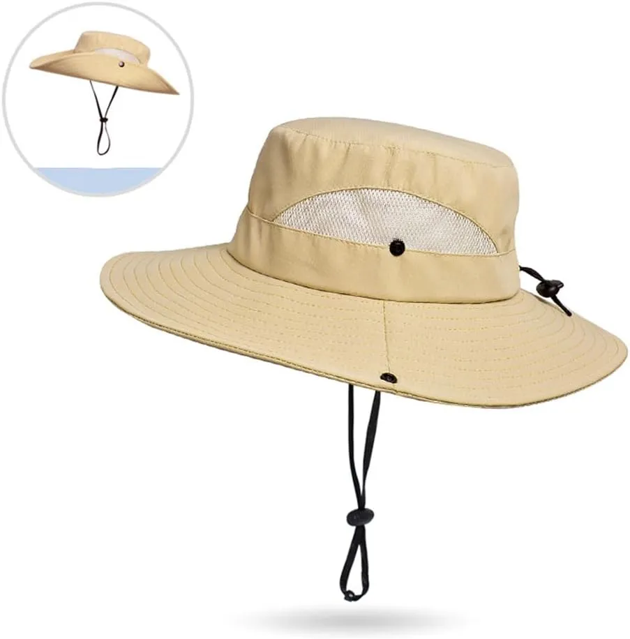 Wide Brim Sun Hat for Women Breathable Mesh Bucket Boonie Hats