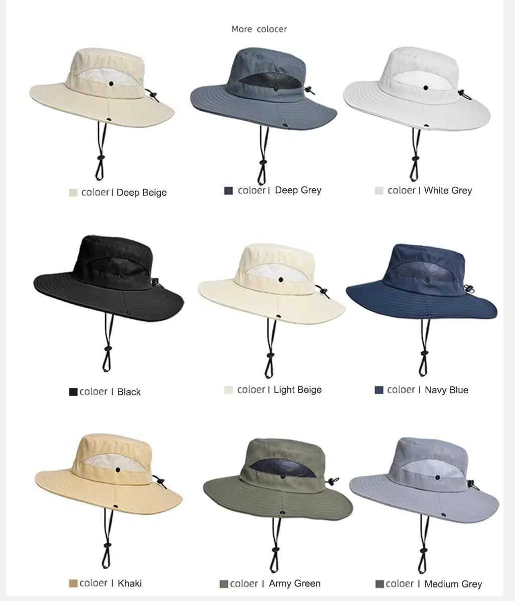 Wide Brim Sun Hat for Women Breathable Mesh Bucket Boonie Hats