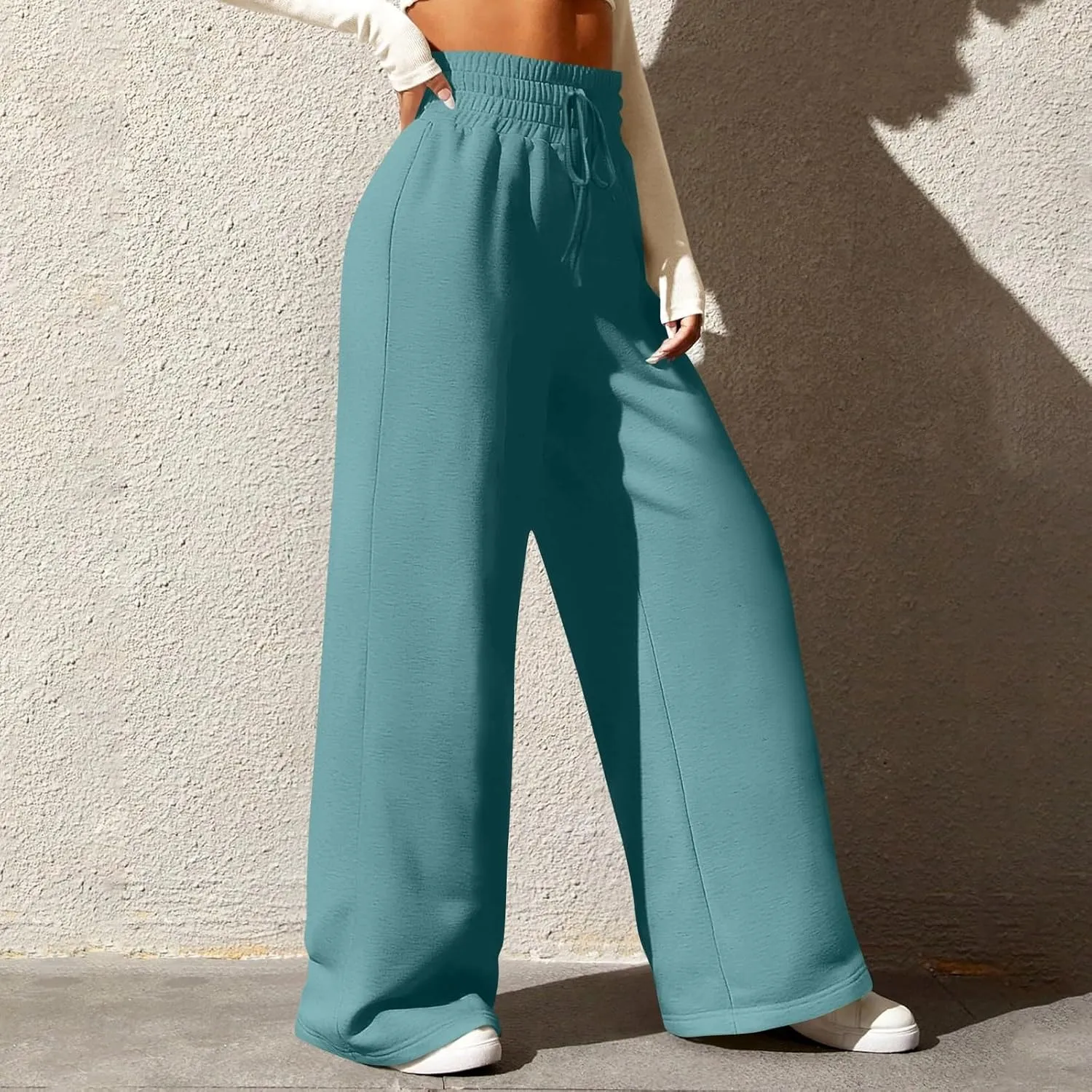 Wide Leg Sweatpants Women Baggy Drawstring High Waisted Lounge Pants Oversized Casual Comfy Joggers with Pockets