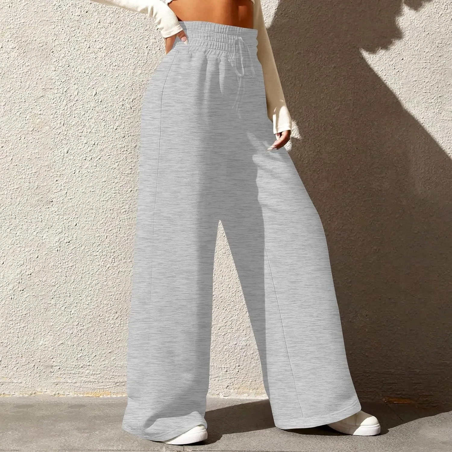 Wide Leg Sweatpants Women Baggy Drawstring High Waisted Lounge Pants Oversized Casual Comfy Joggers with Pockets