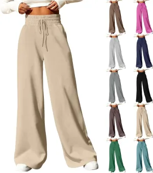 Wide Leg Sweatpants Women Baggy Drawstring High Waisted Lounge Pants Oversized Casual Comfy Joggers with Pockets