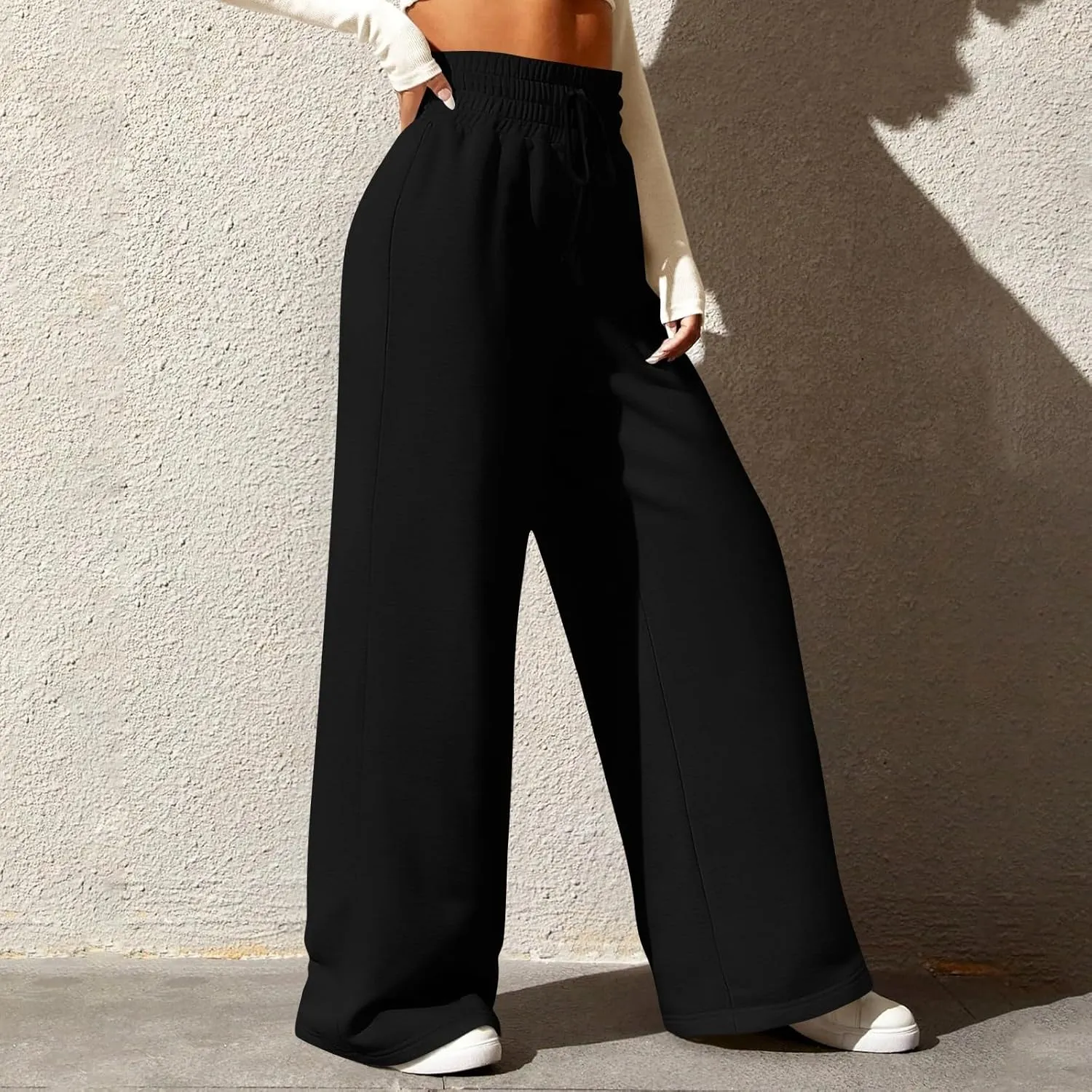 Wide Leg Sweatpants Women Baggy Drawstring High Waisted Lounge Pants Oversized Casual Comfy Joggers with Pockets
