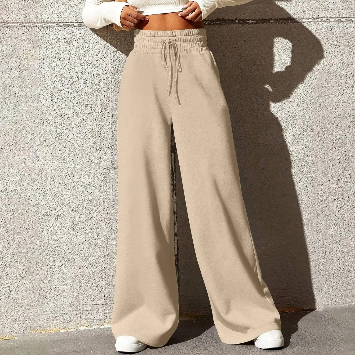 Wide Leg Sweatpants Women Baggy Drawstring High Waisted Lounge Pants Oversized Casual Comfy Joggers with Pockets