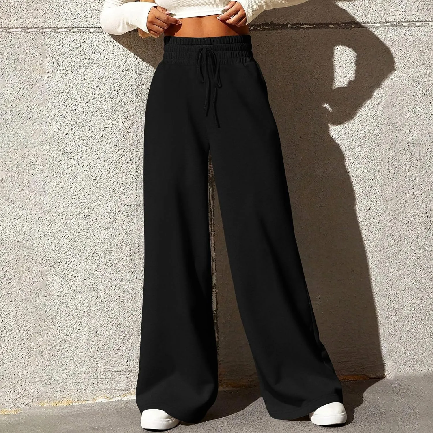 Wide Leg Sweatpants Women Baggy Drawstring High Waisted Lounge Pants Oversized Casual Comfy Joggers with Pockets