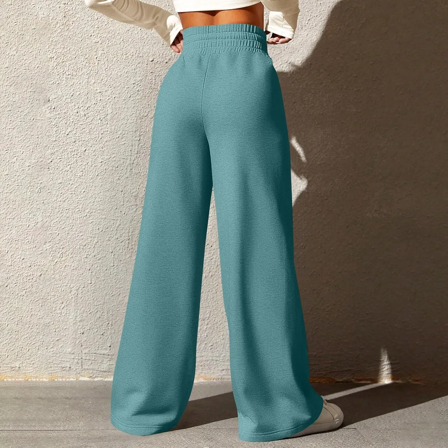 Wide Leg Sweatpants Women Baggy Drawstring High Waisted Lounge Pants Oversized Casual Comfy Joggers with Pockets