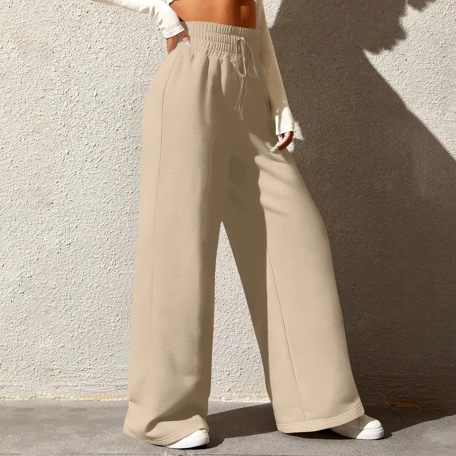 Wide Leg Sweatpants Women Baggy Drawstring High Waisted Lounge Pants Oversized Casual Comfy Joggers with Pockets