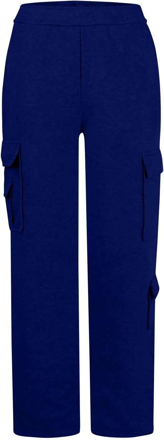 Wide Leg Sweatpants Women Baggy High Waisted Cargo Pants Casual Comfy Workout Lounge Pants with Pockets