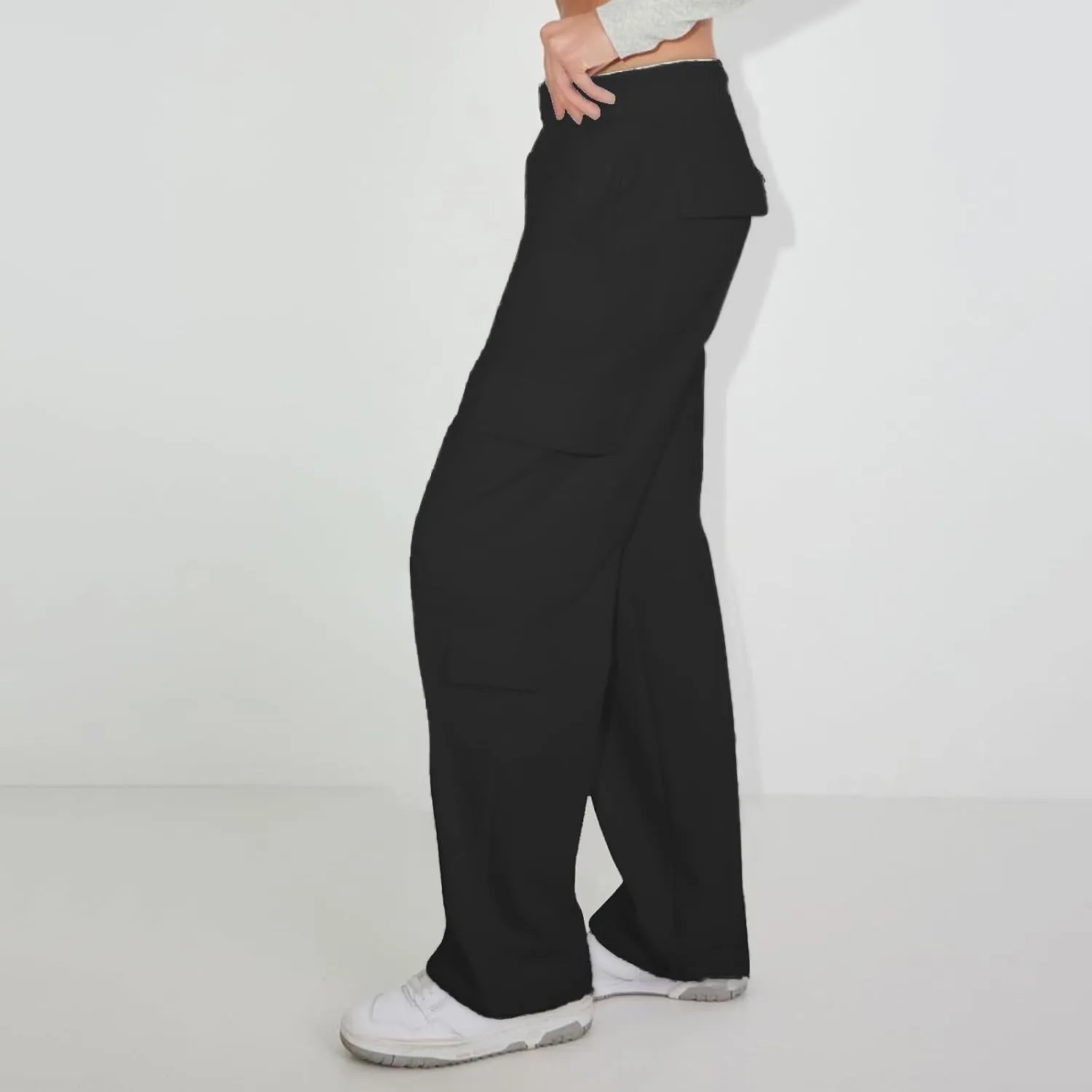Wide Leg Sweatpants Women Baggy High Waisted Cargo Pants Casual Comfy Workout Lounge Pants with Pockets