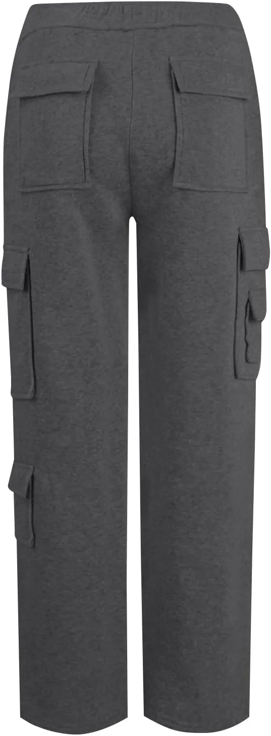 Wide Leg Sweatpants Women Baggy High Waisted Cargo Pants Casual Comfy Workout Lounge Pants with Pockets