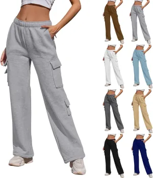 Wide Leg Sweatpants Women Baggy High Waisted Cargo Pants Casual Comfy Workout Lounge Pants with Pockets