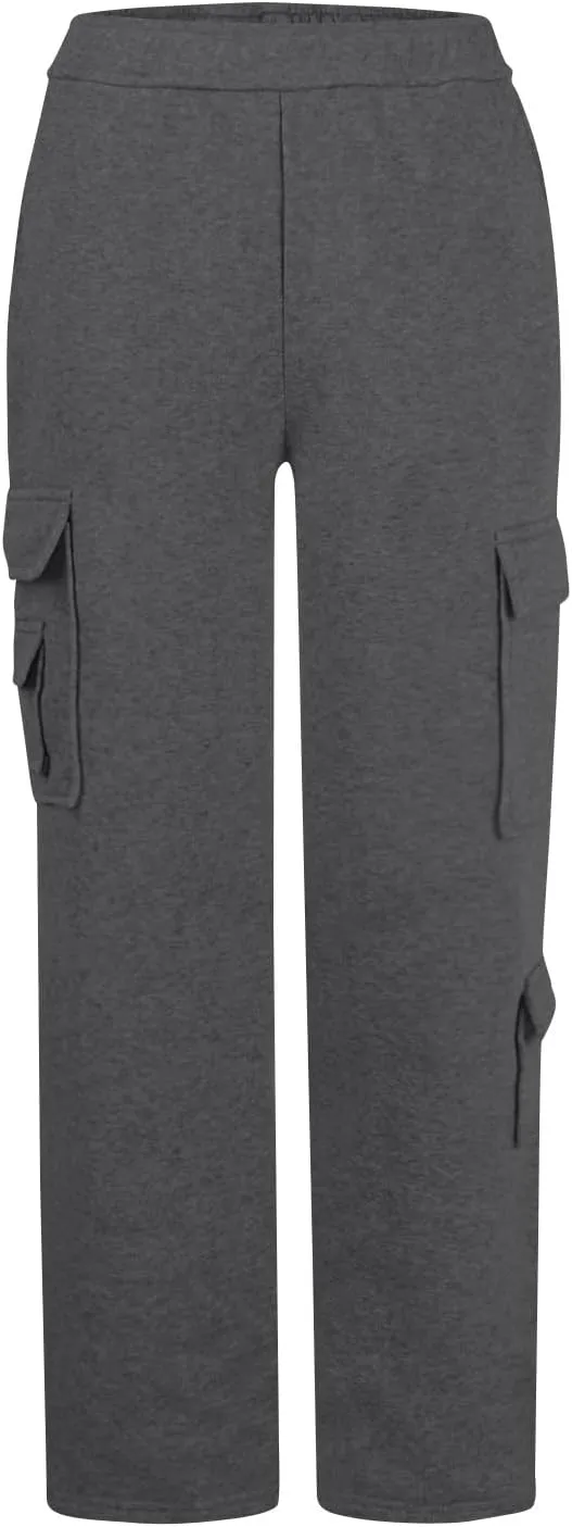 Wide Leg Sweatpants Women Baggy High Waisted Cargo Pants Casual Comfy Workout Lounge Pants with Pockets
