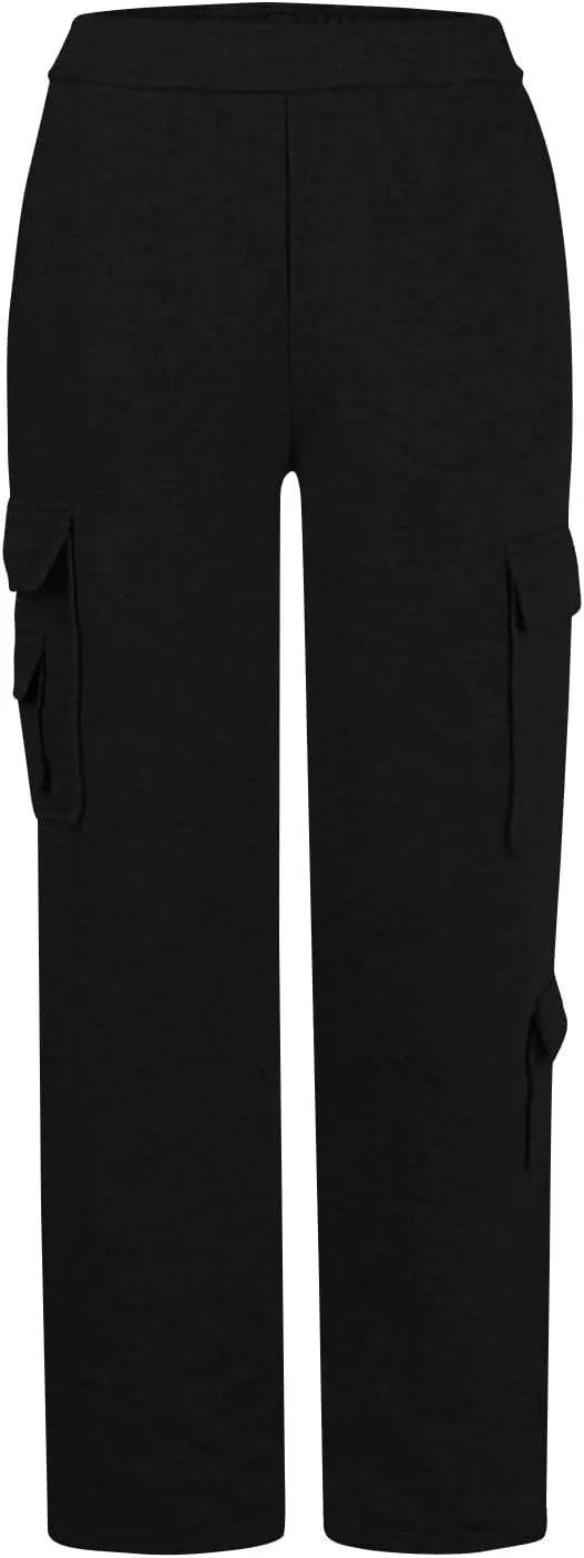 Wide Leg Sweatpants Women Baggy High Waisted Cargo Pants Casual Comfy Workout Lounge Pants with Pockets