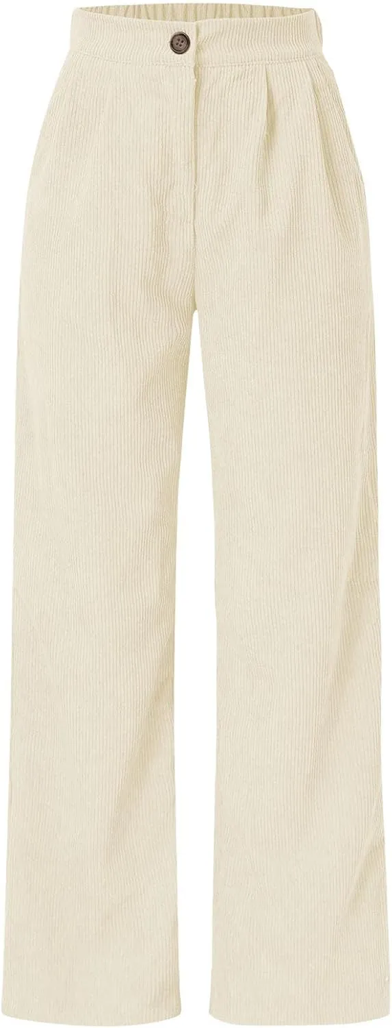 Wide Leg Sweatpants Women Cargo Pants for Women High Waisted Baggy Y2K Corduroy Pants Straight Trousers with Pockets