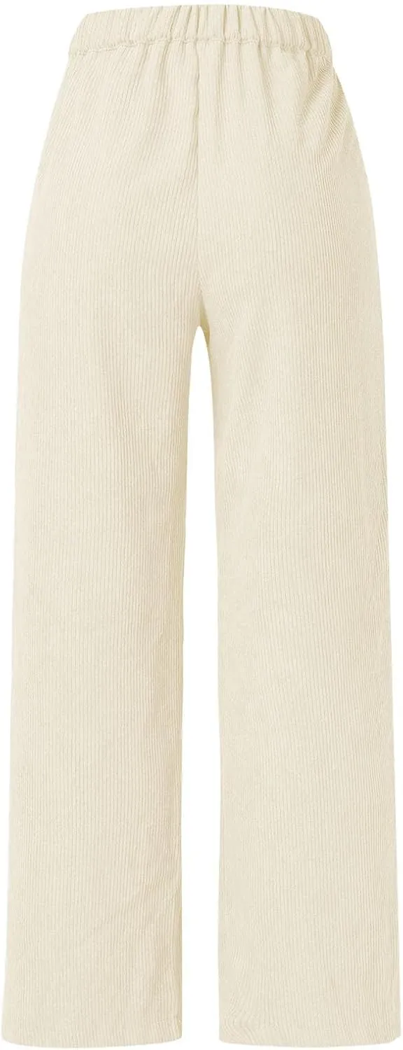Wide Leg Sweatpants Women Cargo Pants for Women High Waisted Baggy Y2K Corduroy Pants Straight Trousers with Pockets