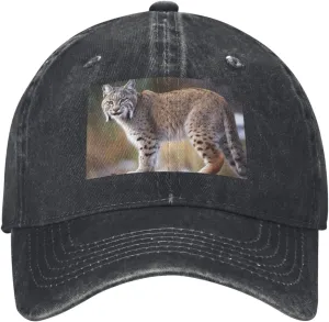 Wild Bobcat Unisex Baseball Cap Breathable Cotton Trucker Hat Classic Denim Dad Hat Summer Sun Hat