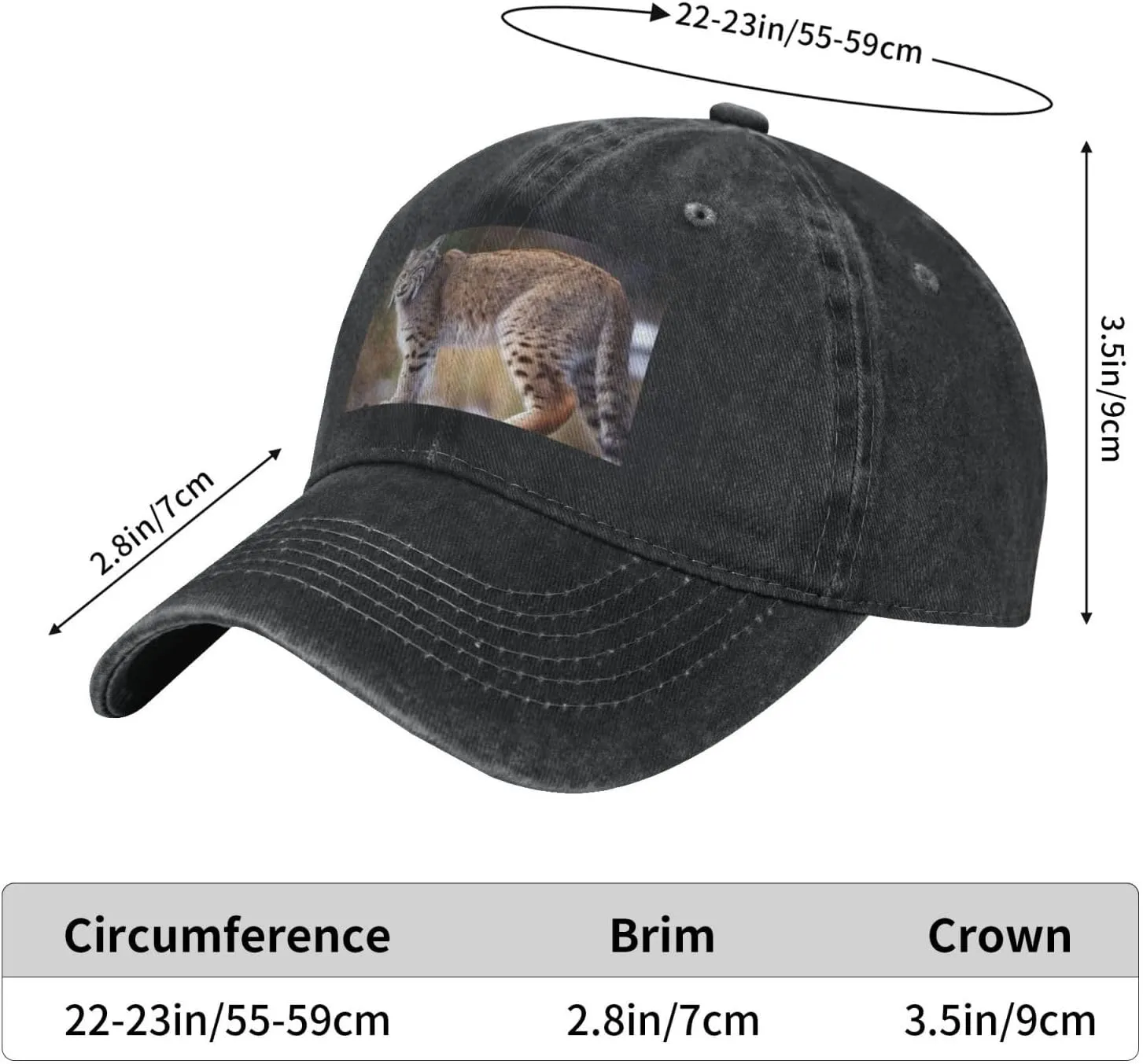 Wild Bobcat Unisex Baseball Cap Breathable Cotton Trucker Hat Classic Denim Dad Hat Summer Sun Hat