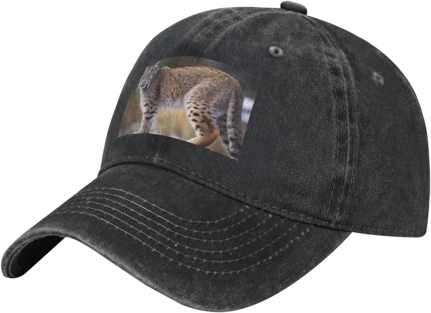 Wild Bobcat Unisex Baseball Cap Breathable Cotton Trucker Hat Classic Denim Dad Hat Summer Sun Hat