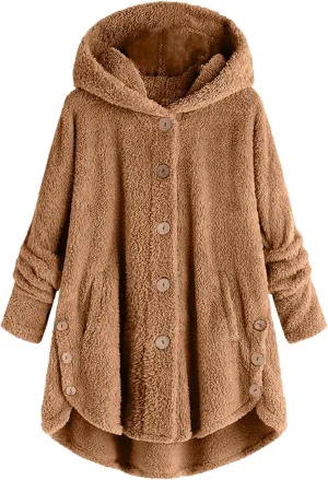 Winter Coats for Women Fuzzy Fleece Pullover Sherpa Sweatshirt Soft Warm Oversized Hoodie Comfy Plus Size Loungewear
