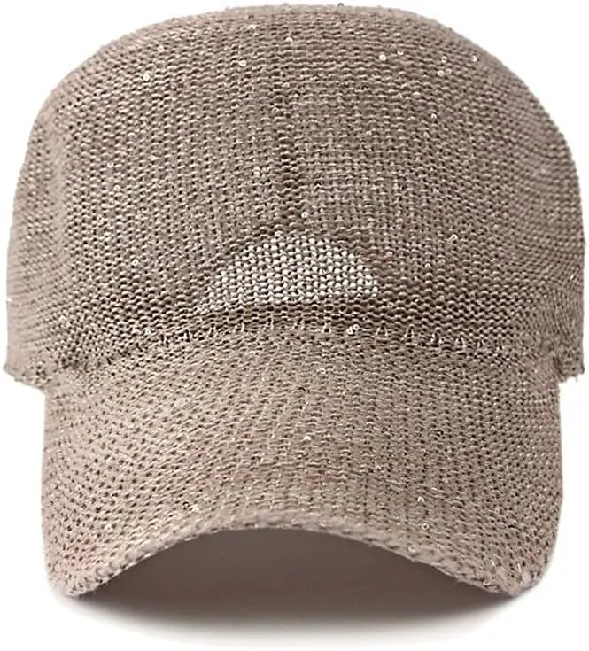 WITHMOONS Breathable Mesh Baseball Cap – Lightweight Sequin Glitter Summer Hat for Women, Adjustable Fit YZM0257