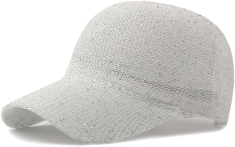 WITHMOONS Breathable Mesh Baseball Cap – Lightweight Sequin Glitter Summer Hat for Women, Adjustable Fit YZM0257
