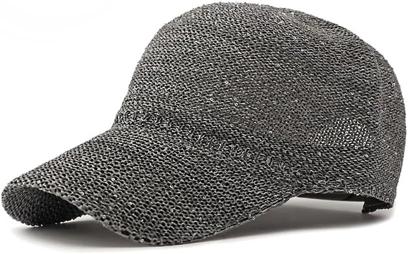 WITHMOONS Breathable Mesh Baseball Cap – Lightweight Sequin Glitter Summer Hat for Women, Adjustable Fit YZM0257