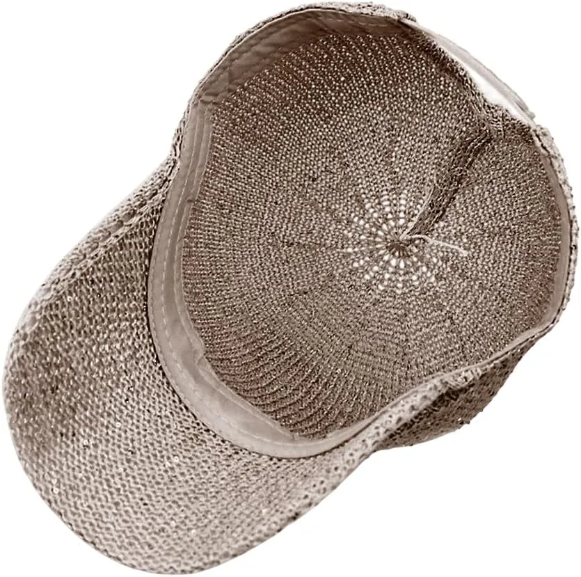 WITHMOONS Breathable Mesh Baseball Cap – Lightweight Sequin Glitter Summer Hat for Women, Adjustable Fit YZM0257