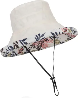 Women Bucket Sun Hats Wide Brim Lightweight & Breathable Mesh Beach Cap Floral UPF50  Fishing Hat