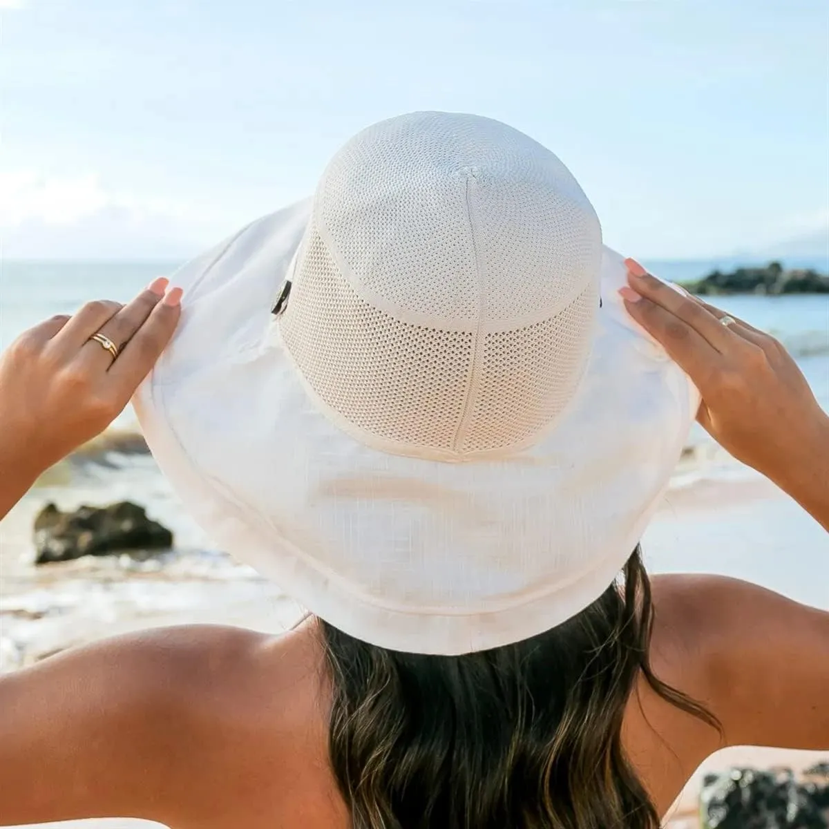 Women Bucket Sun Hats Wide Brim Lightweight & Breathable Mesh Beach Cap Floral UPF50  Fishing Hat