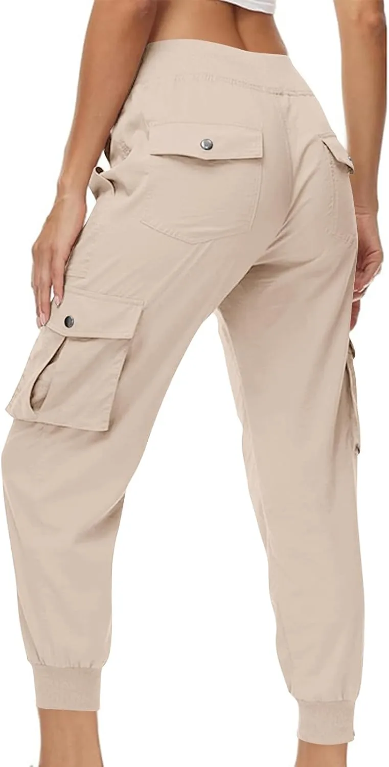 Women Hiking Pants Lightweight Cargo Joggers Outdoor Quick Dry Athletic Pants with Pockets Casual Travel Pants