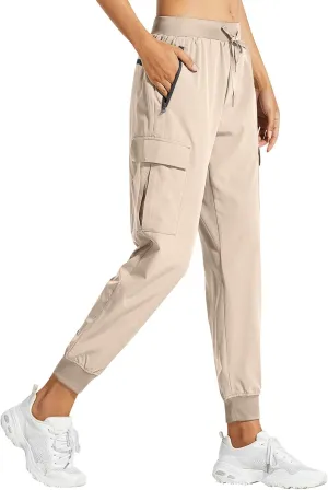 Women Hiking Pants Lightweight Cargo Joggers Outdoor Quick Dry Athletic Pants with Pockets Waterproof Golf Pants