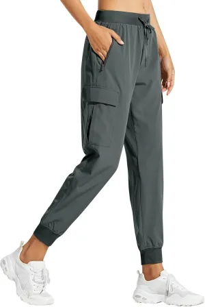 Women Hiking Pants Lightweight Cargo Joggers Outdoor Quick Dry Athletic Pants with Pockets Waterproof Golf Pants