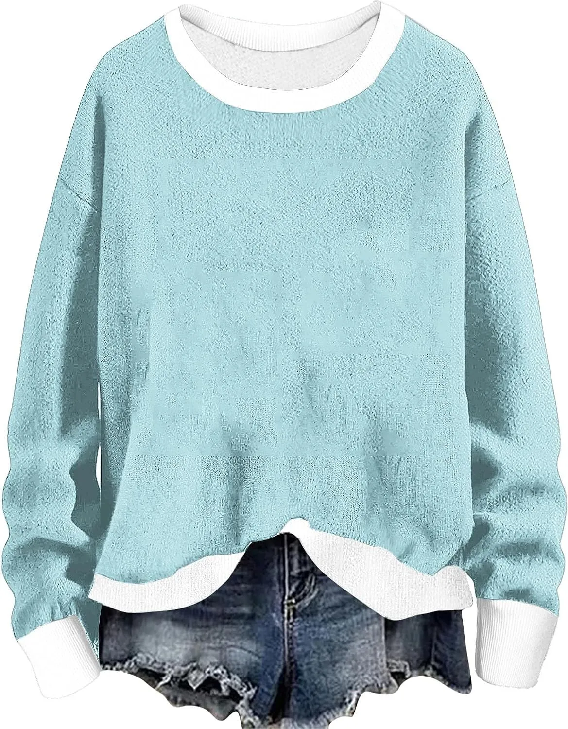 Women Winter Warm Sherpa Lined Fleece Crewneck Sweatshirt Pullover Loungewear Tunic Tops Fashion Going Out Clothes