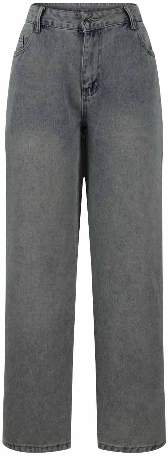 Women Y2k Low Rise Baggy Jeans Loose Fit Casual Straight Wide Leg Jeans Trendy Stretch Long Denim Pants