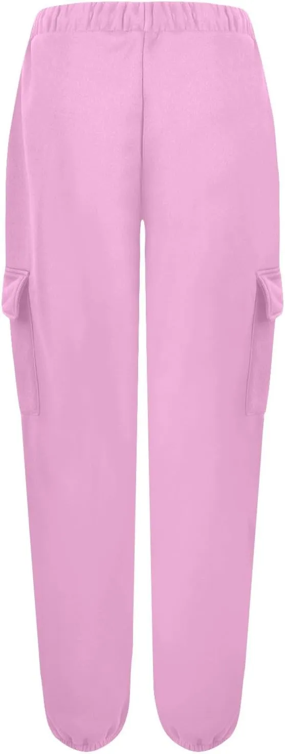 Womens Baggy Sweatpants Casual Cinch Bottom Fleece Joggers with Pockets Comfy Drawstring High Waisted Lounge Pants