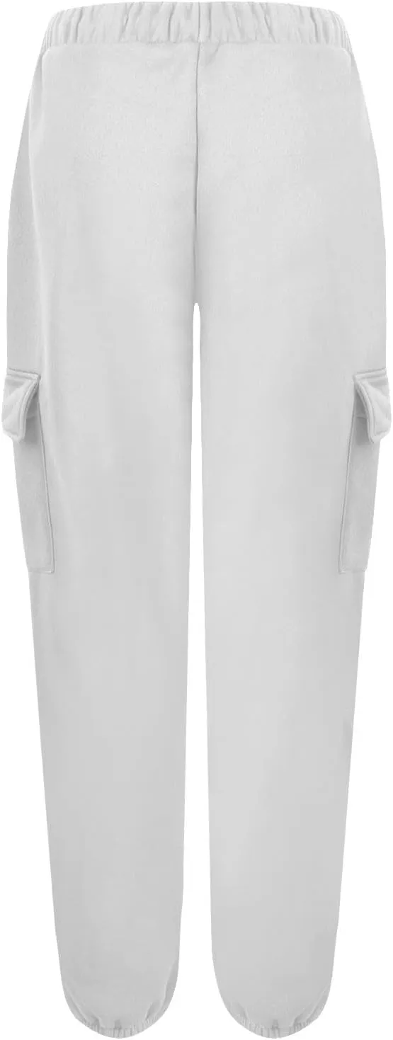 Womens Baggy Sweatpants Casual Cinch Bottom Fleece Joggers with Pockets Comfy Drawstring High Waisted Lounge Pants