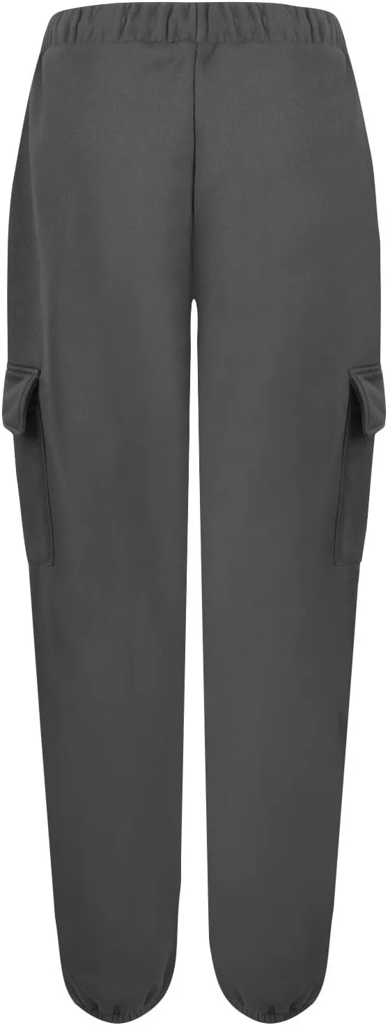 Womens Baggy Sweatpants Casual Cinch Bottom Fleece Joggers with Pockets Comfy Drawstring High Waisted Lounge Pants