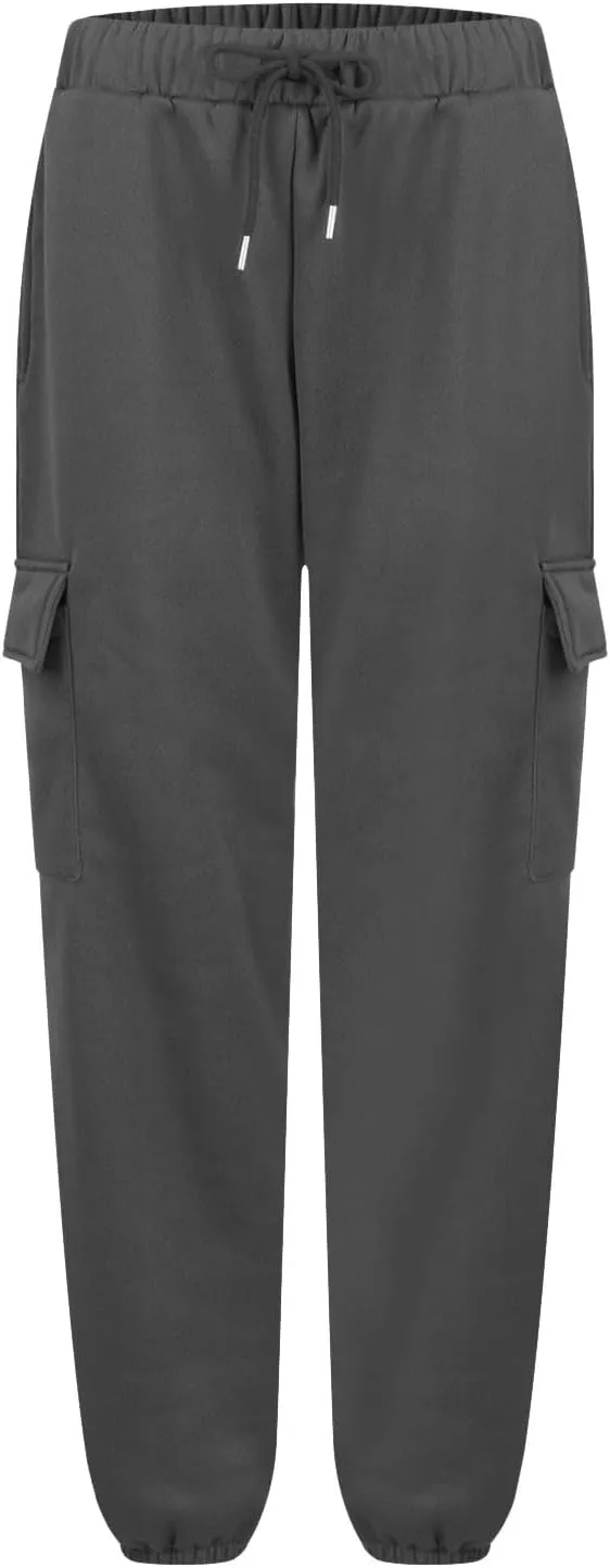 Womens Baggy Sweatpants Casual Cinch Bottom Fleece Joggers with Pockets Comfy Drawstring High Waisted Lounge Pants
