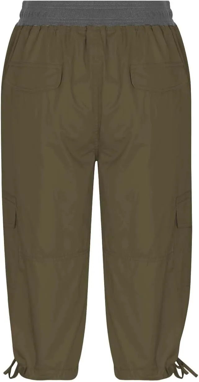 Women's Cargo Capris Pants with 6 Pockets Lightweight Quick Dry Travel Hiking Summer Pants Casual Cargo Capris