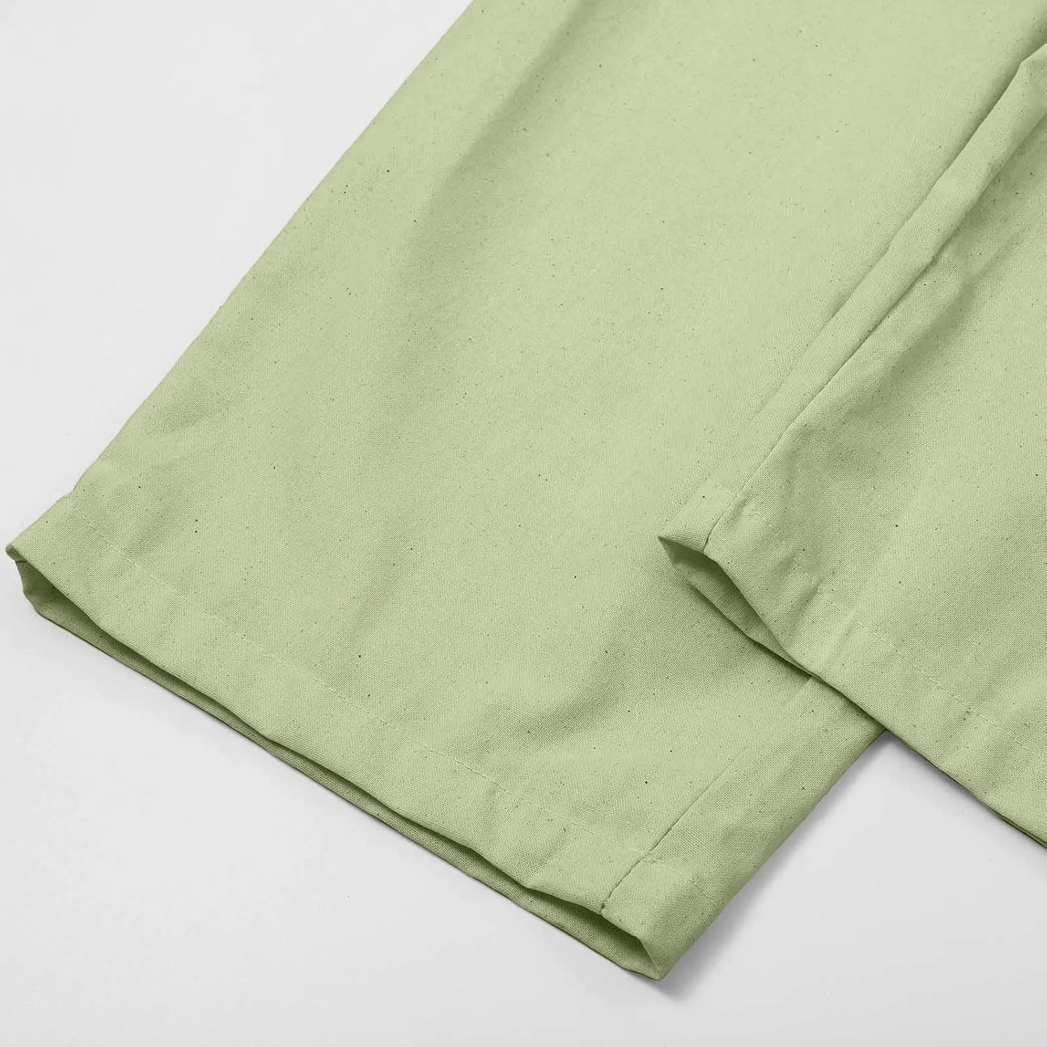 Womens Cotton Linen Straight Leg Pants Elastic Drawstring Casual Trousers with Pockets Summer Beach Loose Lounge Pant