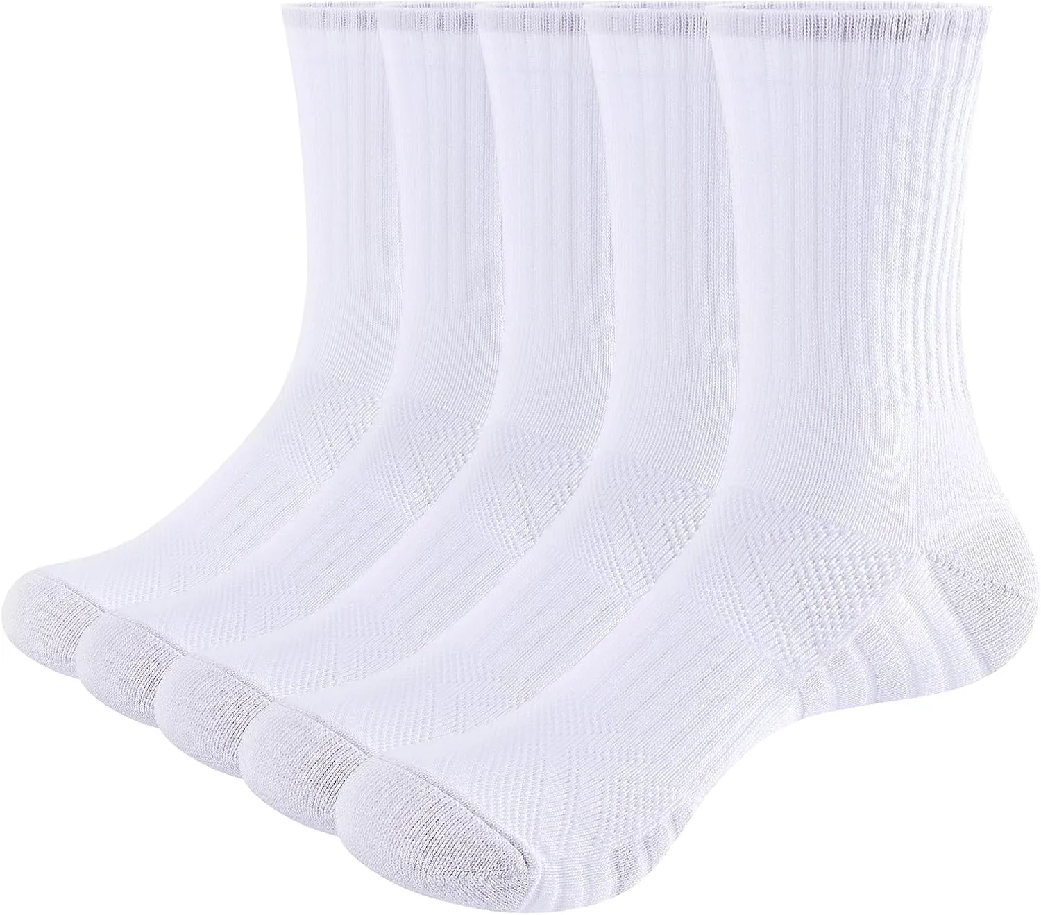 Womens Cushioned Crew Socks For Women, Moisture Wicking Breathable Cotton Everyday Work Gym Tennis Athletic Socks