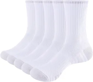Womens Cushioned Crew Socks For Women, Moisture Wicking Breathable Cotton Everyday Work Gym Tennis Athletic Socks