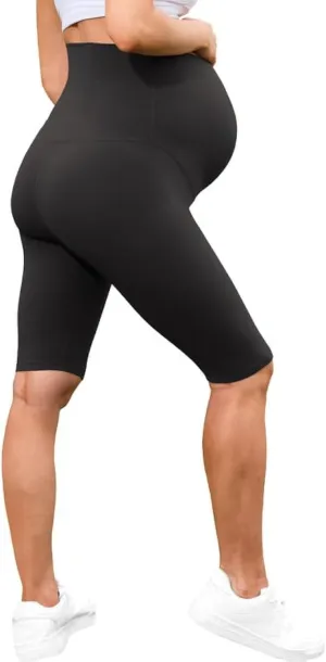 Womens Freesize Maternity Yoga Shorts Over The Belly Comfy Stretchy Pregnancy Workout Athletic Running Biker Shorts