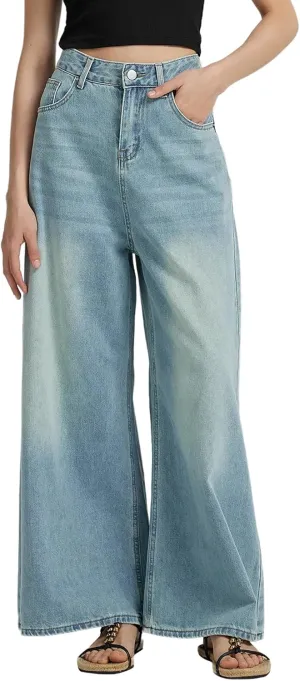 Women’s High Waisted Wide Leg Jeans for Women Baggy Loose Fit Straight Leg Denim Pants Boyfriend Jeans for Women