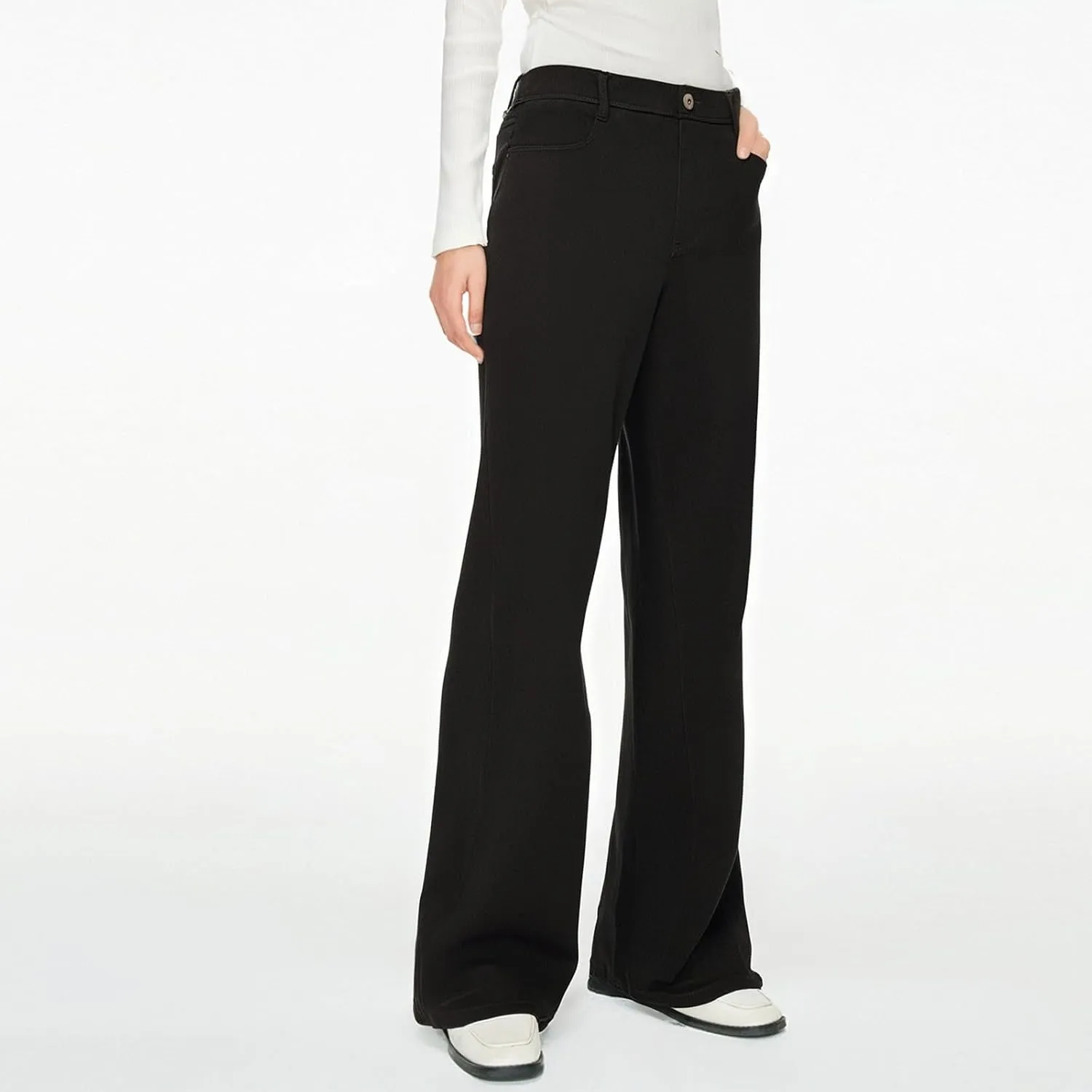 Womens Jeans High Waist Elastic Baggy Wide Leg Pants Vintage Loose Fit Pants with Pockets