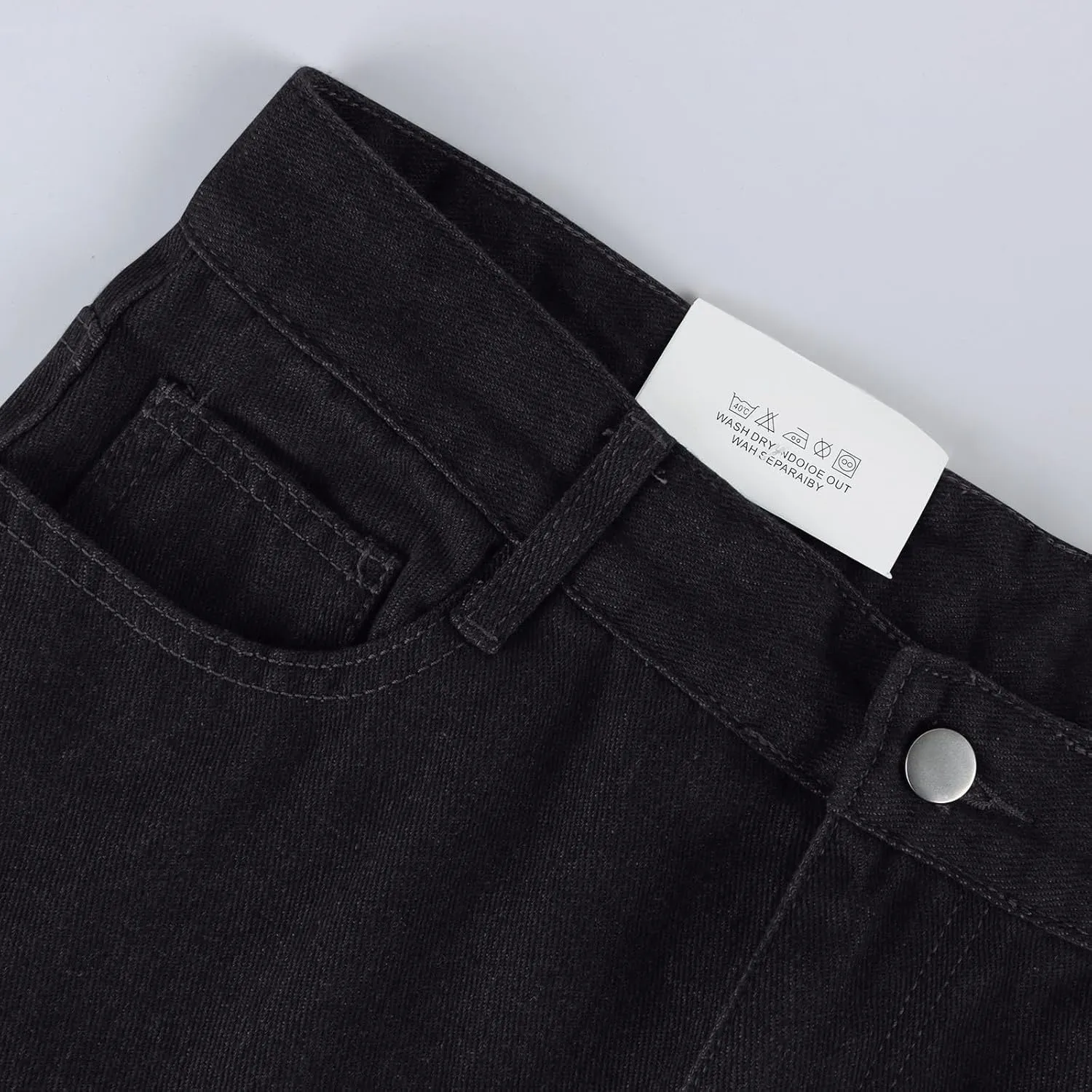 Womens Jeans High Waist Elastic Baggy Wide Leg Pants Vintage Loose Fit Pants with Pockets