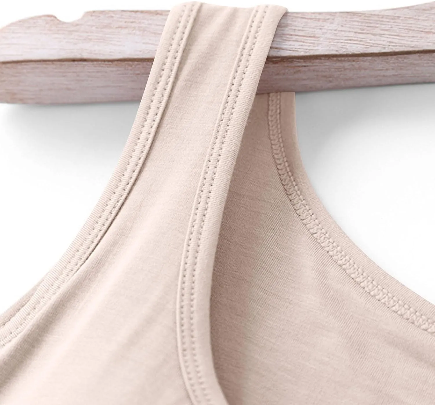 Womens Modal Built-in Bra Padded Camisole Yoga Tanks Tops Scoop Neck Sleeveless Gym Workout Shirts Basic Undershirts