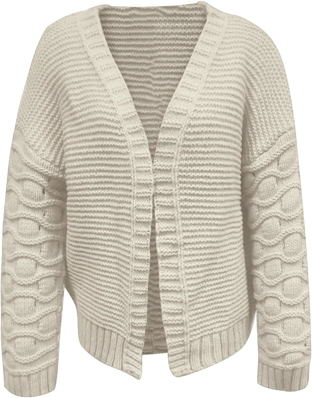 Womens Oversized Cable Knit Cardigan Sweaters Chunky Open Front Long Sleeve Fall Cardigans Outwear Coats 2024 Trendy