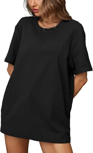 Womens Oversized T Shirts Summer Short Sleeve Crewneck Loose Fit Tops Casual Blouse 2025 Trendy Boxy Tee