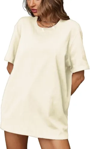 Womens Oversized T Shirts Summer Short Sleeve Crewneck Loose Fit Tops Casual Blouse 2025 Trendy Boxy Tee